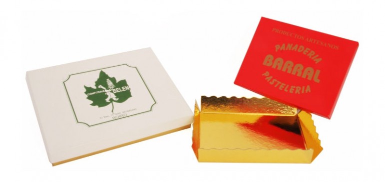 Caja-cubeta repostería base oro + tapa
